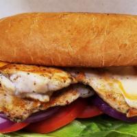 Chicken Sandwich Combo · On 8inch telera rolls 12oz grilled chicken, lettuce,  tomato, onions, house sauce, chipotle,...