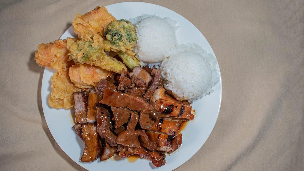 Combo Meats Plate · Chicken, pork and thin cut well done beef.