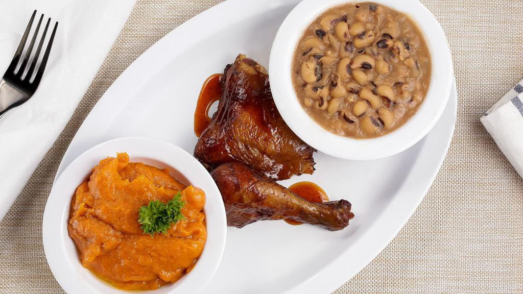 Smoked Chicken · 2 pcs. Each meal comes with 2 sides,