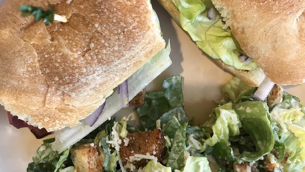 Sandwich & Salad Combo · Half sandwich with a small house or caesar salad.