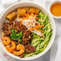 #51. Vermicelli With Grilled Pork, Shrimp And Egg Roll · 