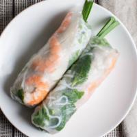 2 Goi Cuon Rolls · Shrimp and pork spring rolls.