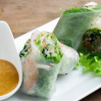 Fresh Roll [Shrimp] · Select an option: Tofu or Shrimp Fresh rice paper filled with romaine, carrot, basil, mint, ...