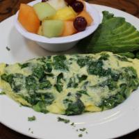 Create Omelette · First 2 items are included. 
Avocado, Apple wood bacon, Org. mushrooms, Org. tomato, Org. sh...