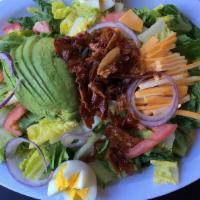 Chef Salad · Romaine lettuce, hard boiled egg, turkey, ham, tomato,cucumber & cheese