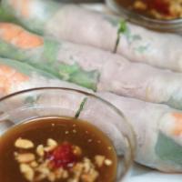 Spring Rolls / Gỏi Cuốn (3) · Fresh rice paper rolls with lettuce, sprout, vermicelli, mint and choice of shrimps and pork...
