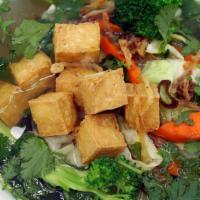 Mixed Vegetables & Tofu Rice / Egg Noodle Soup / Hủ Tiếu / Mì Chay · Served with fried tofu or tofu contains cilantro, green onion, chives, garlic oil, fried oni...