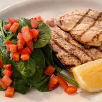 Pollo Milanese Or Paillard · Breaded or grilled chicken breast with baby spinach salad and tomato.