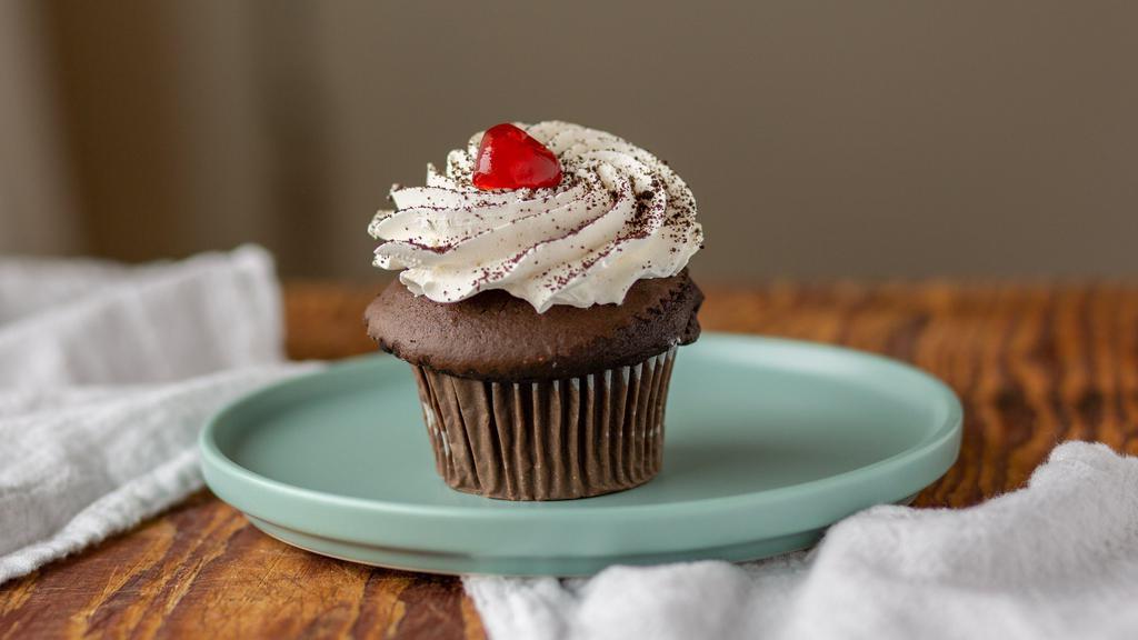 Black Forest · Chocolate cake filled with cherries and topped off with a non-dairy whipped cream.