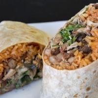 Burritos · Flour tortilla filled with your choice of meat cheese, rice, beans, lettuce, cilantro, onion...