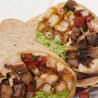 California Burrito · Flour tortilla filled with your choice of meat, fries, guacamole & pico de gallo