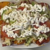Enchiladas · Fried Corn Tortillas Michoacan Stile Topped with Lettuce, Tomato, Avocado & Sour Cream Serve...