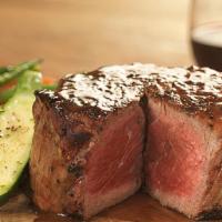 Wood-Fired Filet Mignon · 8oz Wood Fired Filet Mignon served with demi-glace sauce, whipped Yukon Potatoes,  Seasonal ...