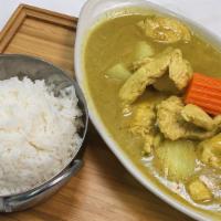 Yellow Curry · Yellow curry paste with potatoes, carrot, white onion, and coconut milk. Served with Steamed...