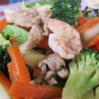 Mixed Vegetable · Stir-fried mixed vegetables with house sauce. Additional choice of protein includes an extra...