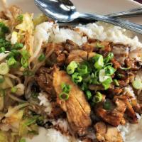 Chicken Teriyaki Rice Plate · Served w/teriyaki chicken, egg, rice, vegetables & Scallions