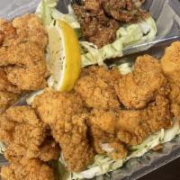 Seafood Combination · Oysters , catfish and shrimp! Choice of two sides