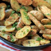 Peewee Potatoes · with wild mushrooms, roasted garlic and thyme - gf (v)