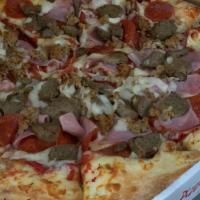 Meat Lovers Pizza · Pepperoni, sausage, meatballs and ham.