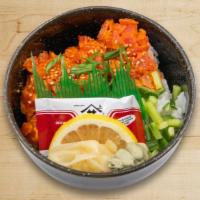 Spicy Tekka Don · A delicious bowl of Spicy Tuna, Fresh Cucumber, & Creamy Avocado on a bed of rice! Made with...