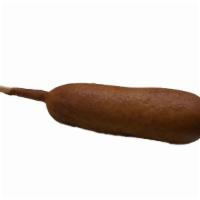 Corn Dog · Plump and juicy chicken dog dipped in honey crunchy batter.