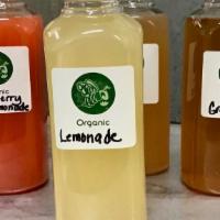 Organic Lemonade · Organic fresh squeezed lemons, made  with pure cane sugar.  16 oz.