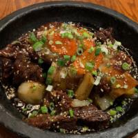 Boiled Beef Ribs / 갈비찜 · Served with 2 rice & 4 side dishes.