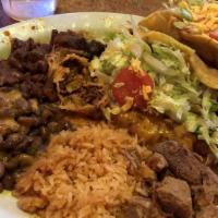 #5 Combination · Beef taco, cheese enchilada, and steak ranchero