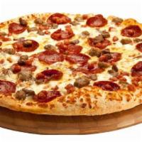 Meat Lover Pizza · Canadian Bacon, Pepperoni, Meatballs, Sausage, and extra Cheese.