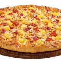 Hawaiian Pizza
 · Pizza Sauce,  Canadian Bacon, Pineapple, and extra Cheese.