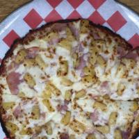 Hawaiian Pizza · Ham, pineapple, mozzarella cheese, red sauce.