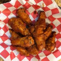 Chicken Wings · Chicken wings served with choice of sauce: barbecue, buffalo, teriyaki , or dry rub.