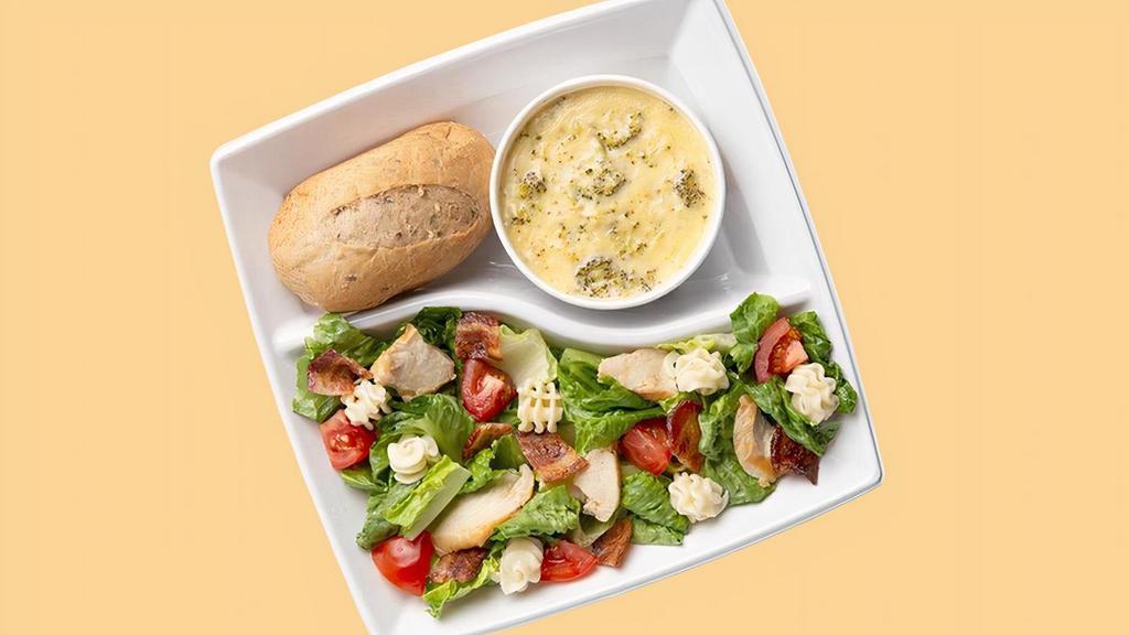 Half Signature Salad & Small Soup · Choose from one of our Chef-inspired Signature Salads or Be Original by creating your own and pair it with one of our delicious soups.