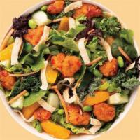 Asian Crispy Chicken Salad · Our Chef recommends a base of our Super Greens Blend. It is served with Sweet Chili Crispy C...