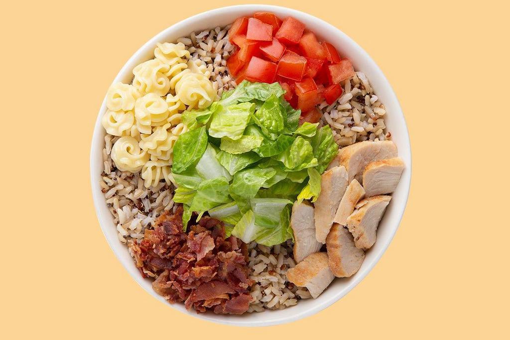Roasted Turkey Club Warm Grain Bowl · Our Roasted Turkey Club starts with a Super Grains base and Radiatore Pasta. It is served with Roasted Turkey, Smoky Bacon and Diced Tomatoes. We recommend our Ranch dressing.
