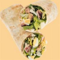 Grilled Chicken Caesar Wrap · Our Grilled Chicken Caesar comes recommended with a base of Romaine/Iceberg Blend. It is ser...