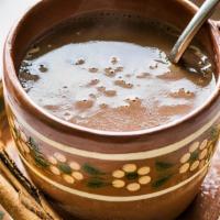 Champurrado (Mexican Hot Chocolate) · Mexican hot cocoa made with chocolate abuelita, condensed milk, cinnamon & evaporated milk.