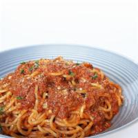 Spaghetti With Meat Sauce · angus beef, pork sausage, house marinara w. grated parmesan