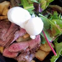 Steak & Eggs · steak, two any style eggs with potatoes and toast