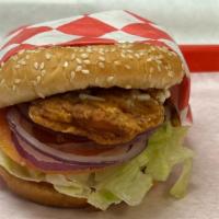 Spicy Chicken Sandwich · Spicy chicken patty with lettuce, tomato, onion, pickle, mayonnaise