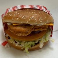 Chicken Sandwich · Chicken patty sandwich with lettuce, tomato, onion, pickle, mayonnaise