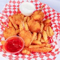 Jumbo Shrimp (5) · 5 Piece deep-fried jumbo sized shrimp includes fries