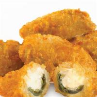 Jalapeño Poppers · Deep- fried breaded Jalapeños with cream cheese filling
