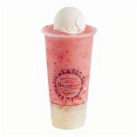 Strawberry Ice Blended W/ Lychee Jelly & Ice Cream · Includes Ice Cream and Lychee Jelly