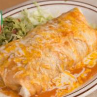 Burrito Acapulco · A large flour tortilla stuffed with beans, rice, and a choice of chile verde, shredded beef ...