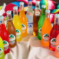 Mexican Sodas (Jarritos) · flavors: mango, strawberry, pineapple, tamarindo, sangria, lime, orange, fruit punch, agua m...