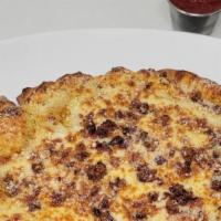 Asiago Bacon & Cheese · Crispy bacon, asiago cheese, Italian blend, garlic butter, and parmesan.