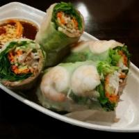 Vegetarian Fresh Spring Rolls (2) · Tofu nuggets, rice noodles, and fresh vegetables wrapped in rice paper served with peanut di...