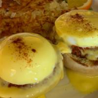 Classic Egg Benedict · Two eggs, Ham,  hash browns or home potatoes.