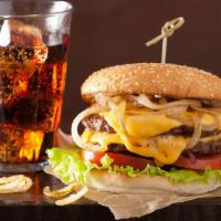 Double Cheeseburger Combo · Double cheeseburger with your choice of side and drink.